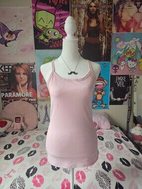 Y2k Light Pink Ribbed Tank Top